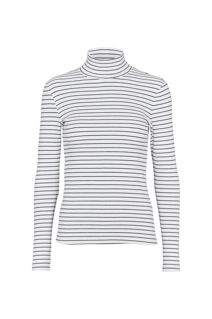 Basic Apparel Ludmilla High-neck T-shirts 702 Bright white / black